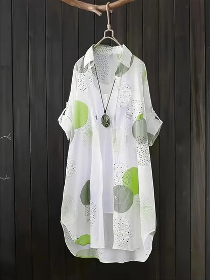 Blusa Geométrica Caída-Fluida