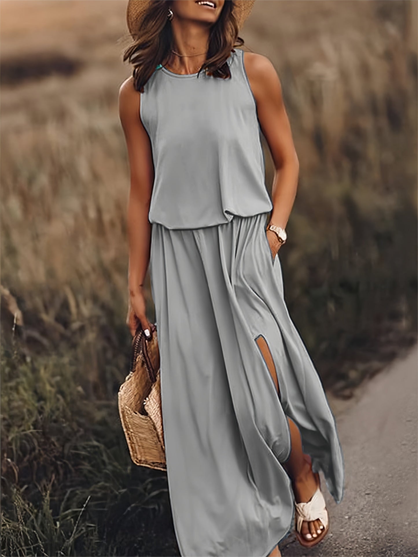 Elegancia Fluyente Boho Vestido