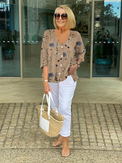 Elegancia Floral Blouse