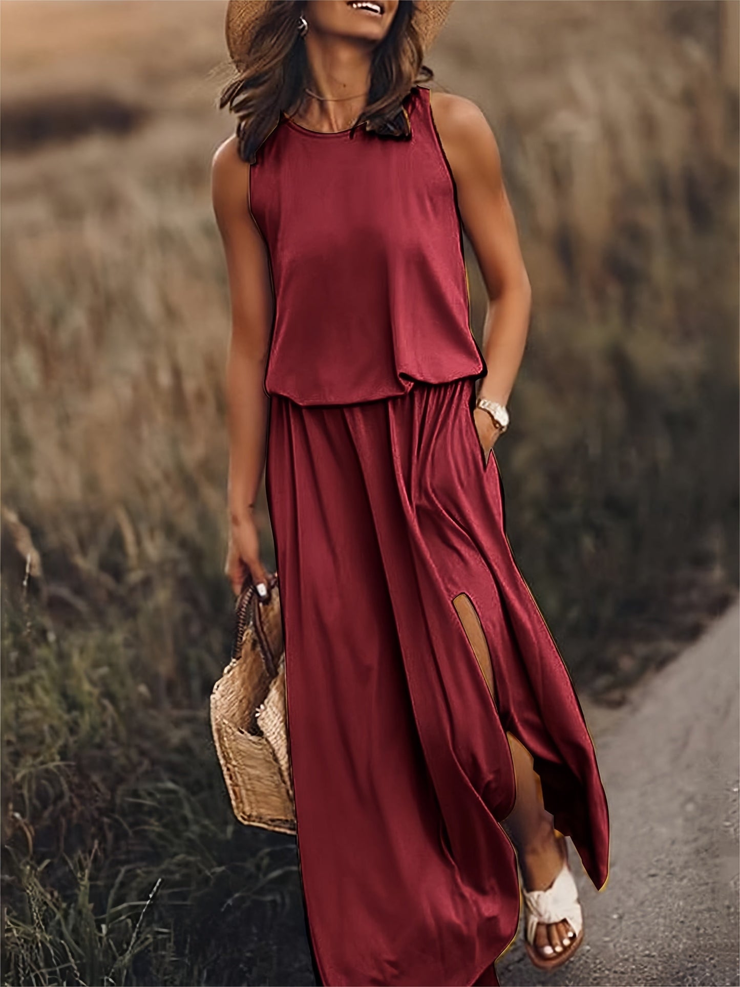 Elegancia Fluyente Boho Vestido