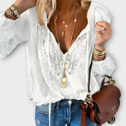 Blusa-Renda Elegante