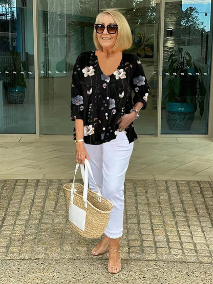 Elegancia Floral Blouse