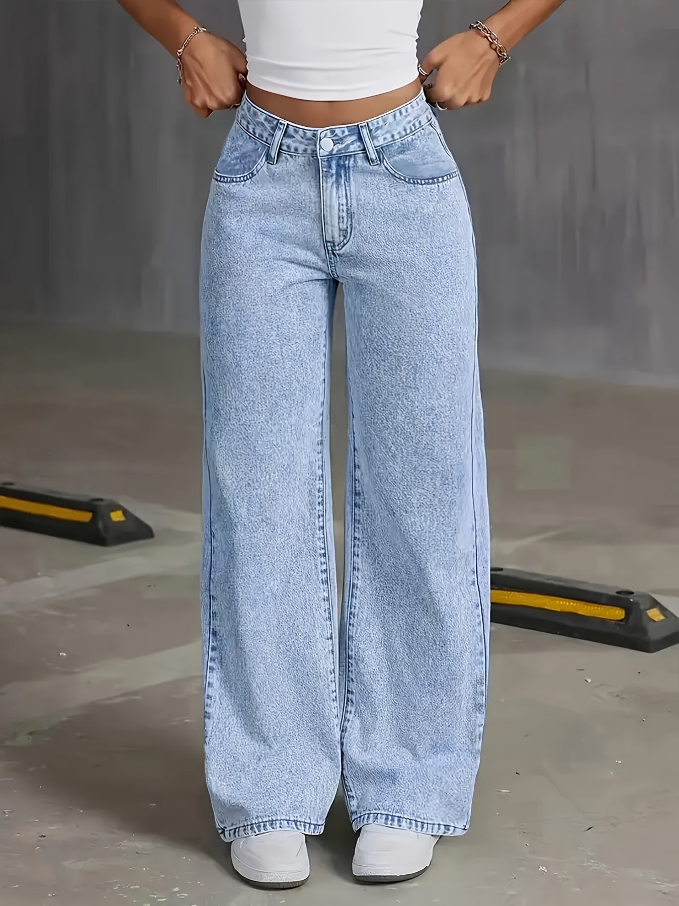 Pantalón Recto Azul Confort-Elástico