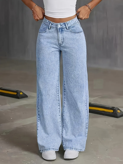 Pantalón Recto Azul Confort-Elástico