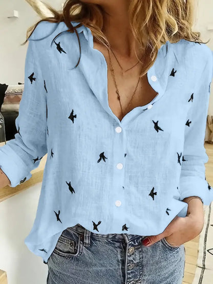 Blusa Confort-Elástica Pájaros