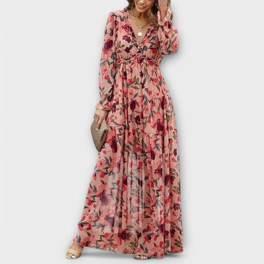 Vestido Maxi Floral Elegante