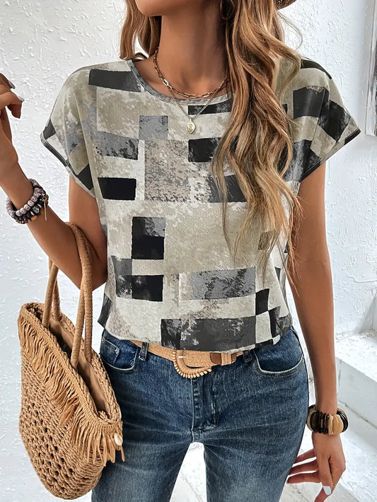 Blusa Geométrica Transpirable