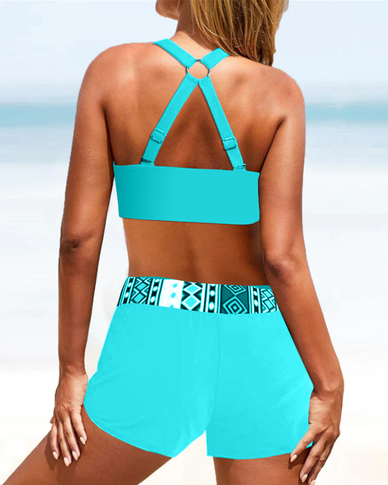 Bikini Halter Confort Geométrico