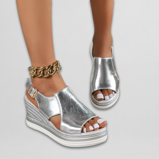 Sandalias Brillo Metálico