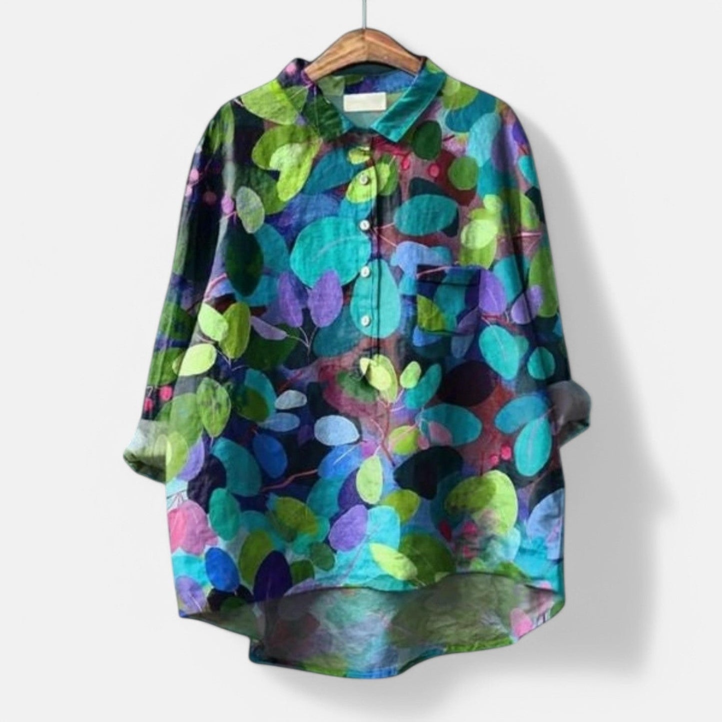 Dog-Print Artistic Blouse