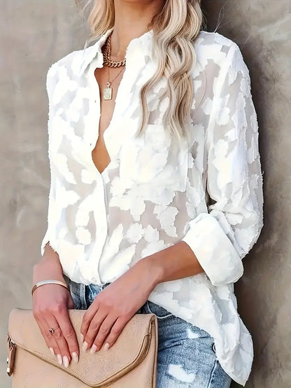 Blusa Floral Lila Calidez-Ligera