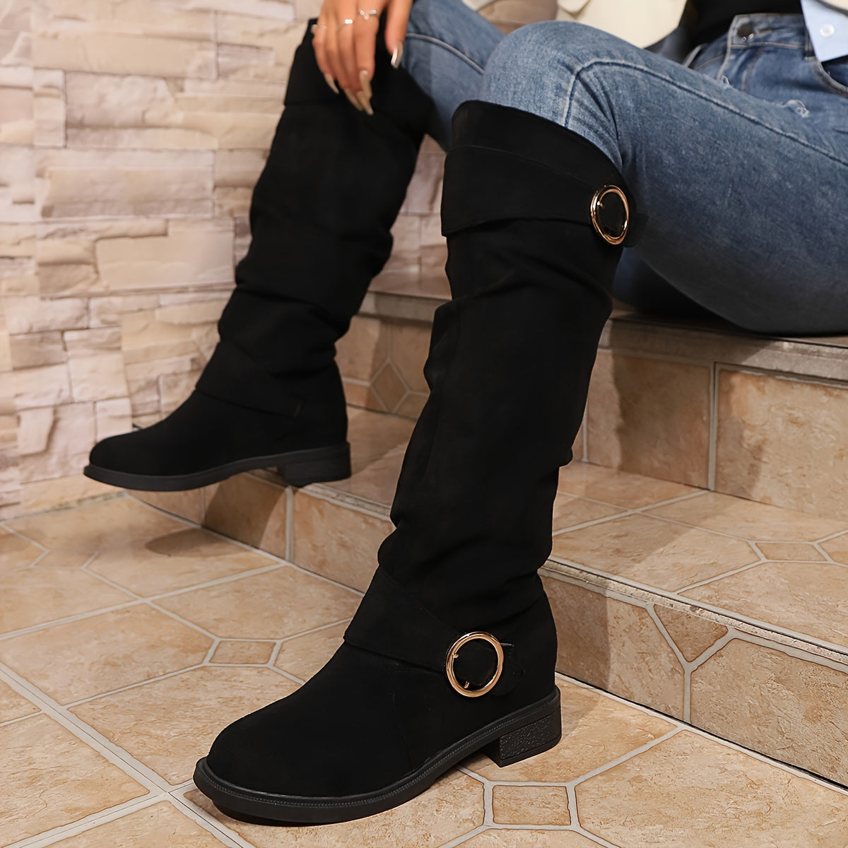 Tacones Plataforma Paso-Estable Rojos