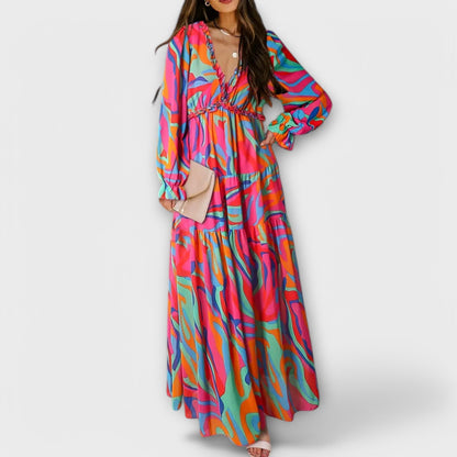 Vestido Maxi Floral Elegante