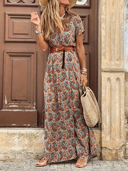Elegancia Floral Maxi Vestido