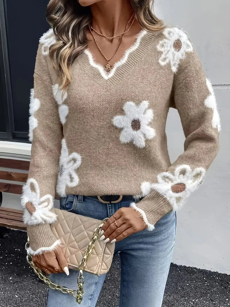 Jersey Floral Rosa Corte-Favorecedor