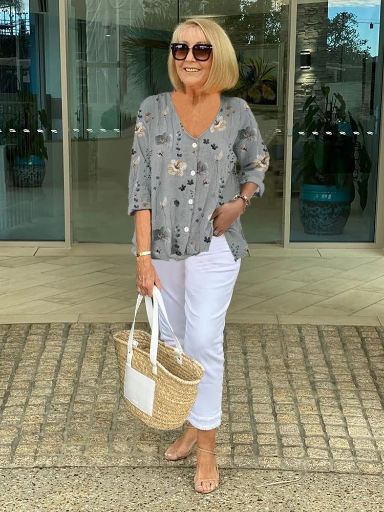 Elegancia Floral Blouse