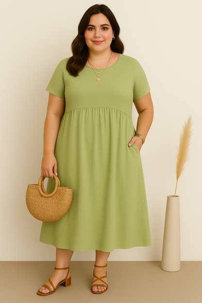Vestido Verde Confort-Casual