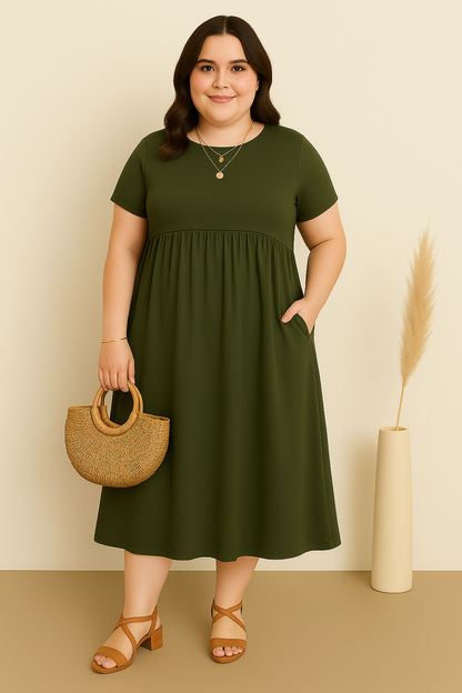 Vestido Verde Confort-Casual