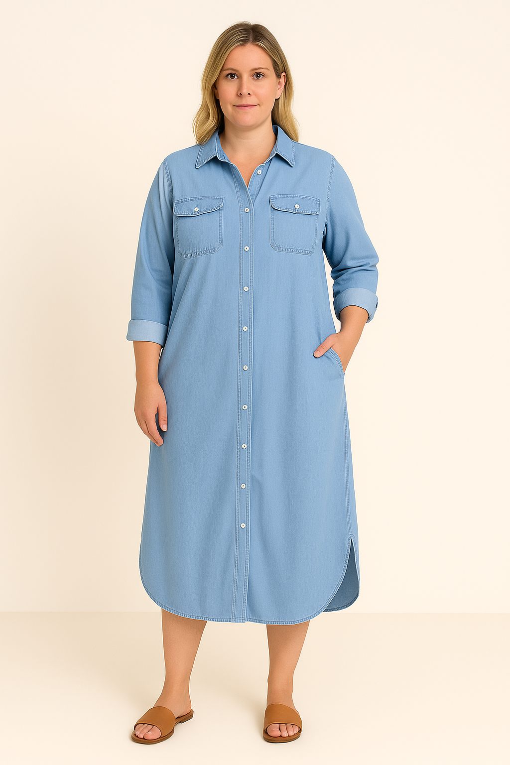 Elegancia en Denim Vestido