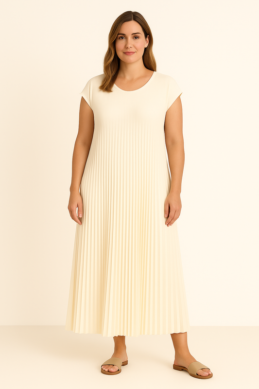 Vestido-Plegado Comodidad Fluyente