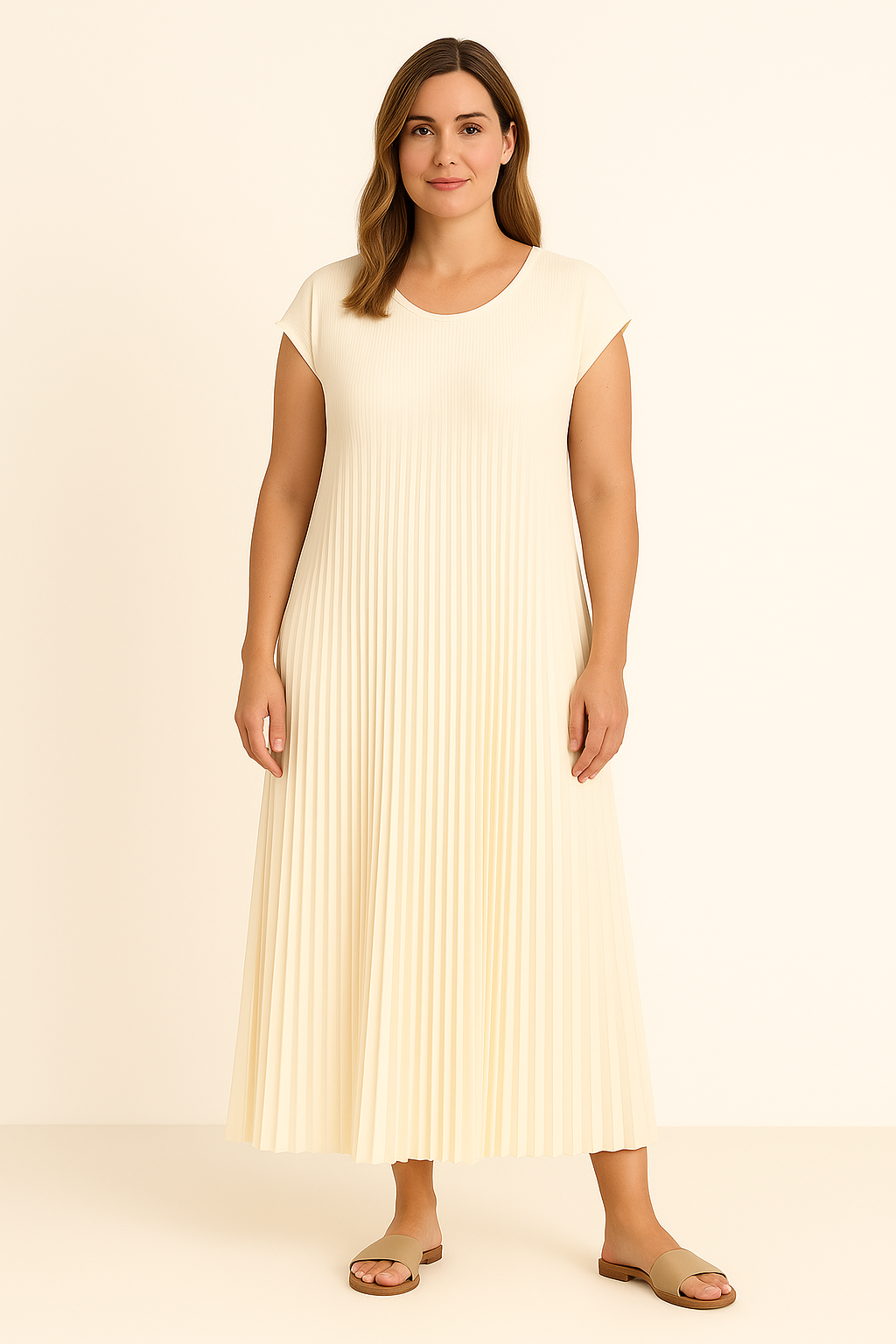 Vestido-Plegado Comodidad Fluyente