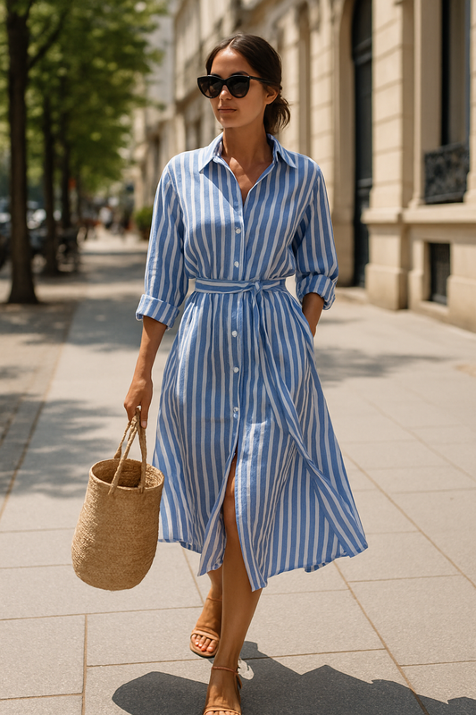 Vestido-rayas-Elegancia