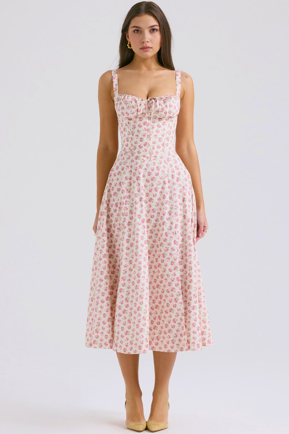 Vintage-Fit Midi Dress