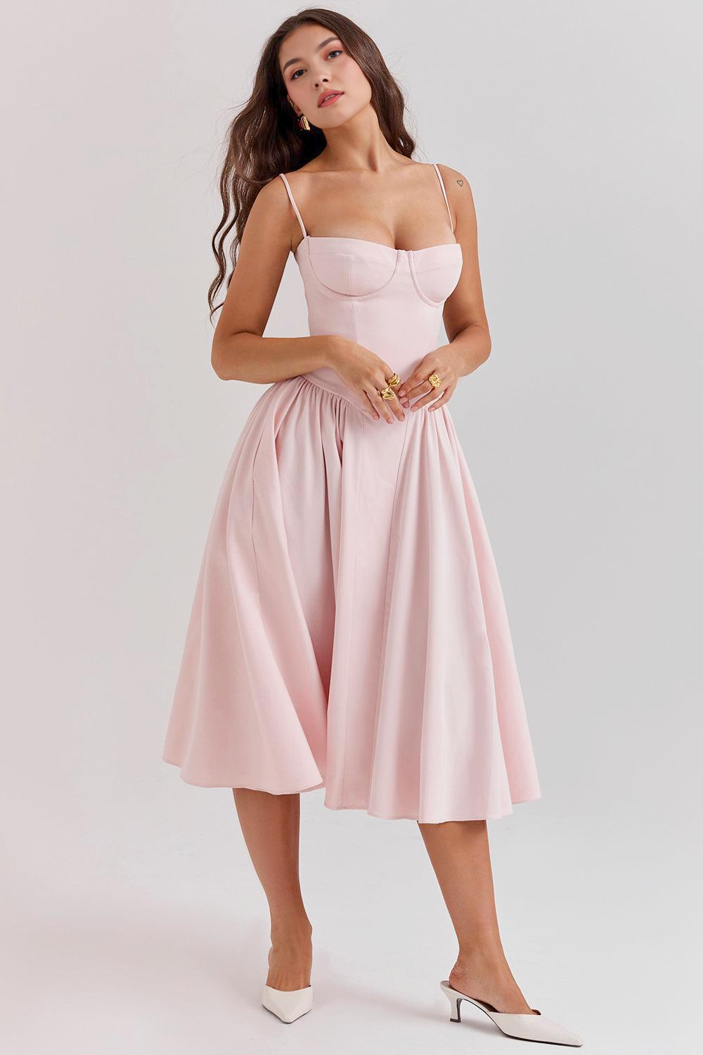 Elegant Waist-Cinch Midi Dress
