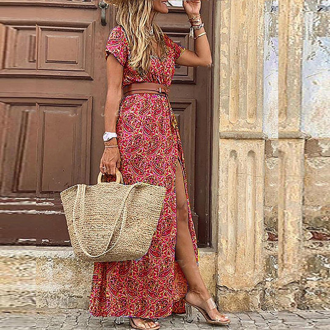 Vestido Maxilargo Boho-Estilo