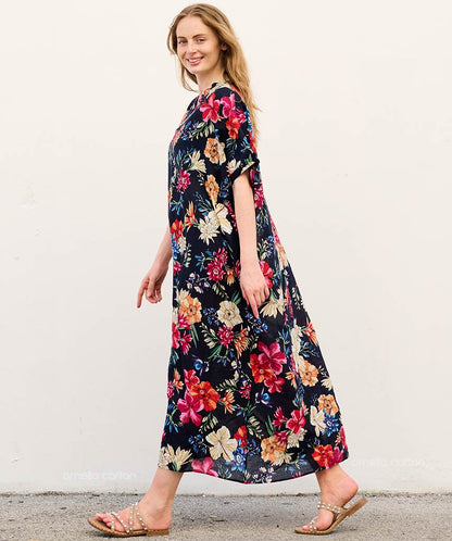 Vestido-Color Bolsillo Casual