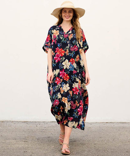 Vestido-Color Bolsillo Casual