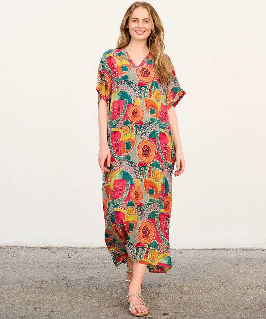 Vestido Casual Bolsillos Vibrantes