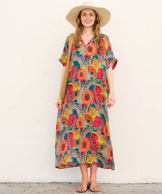 Vestido Casual Bolsillos Vibrantes