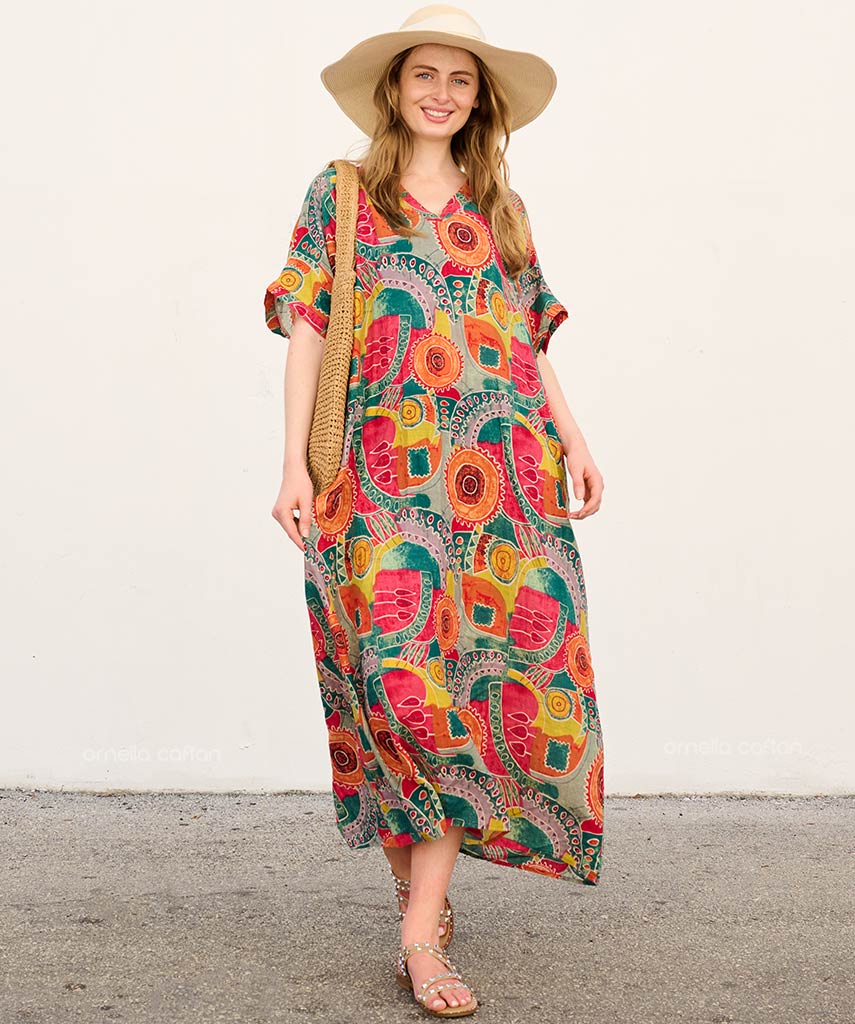 Vestido Casual Bolsillos Vibrantes
