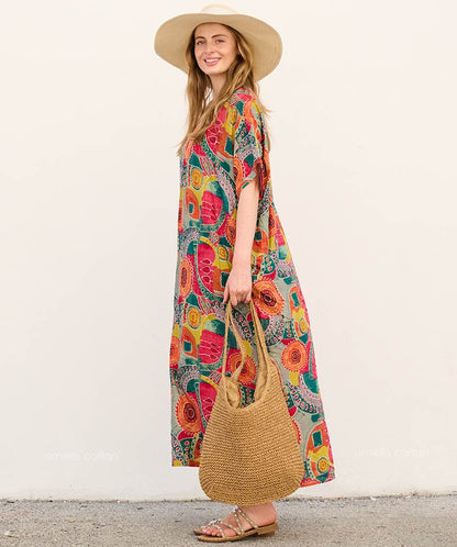 Vestido Casual Bolsillos Vibrantes