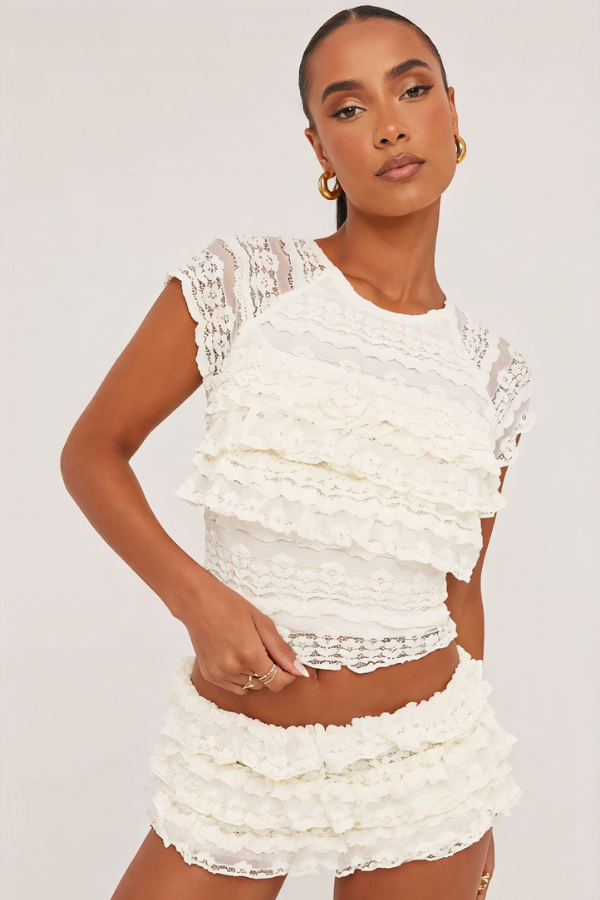 Lace Elegance Ruffle Set
