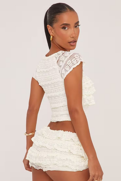 Lace Elegance Ruffle Set