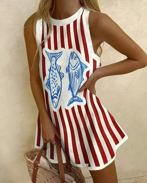 Vestido Mini Estampado Ligero