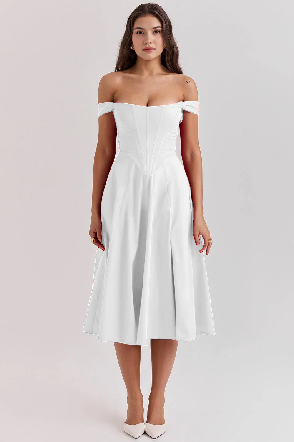 Elegancia Floral Midi Dress