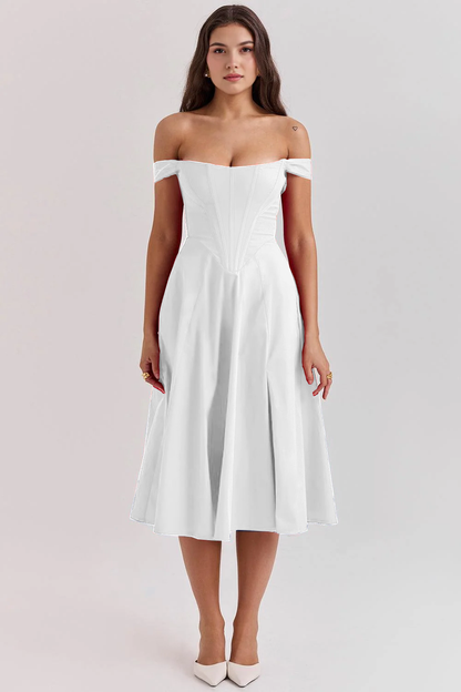 Elegancia Floral Midi Dress