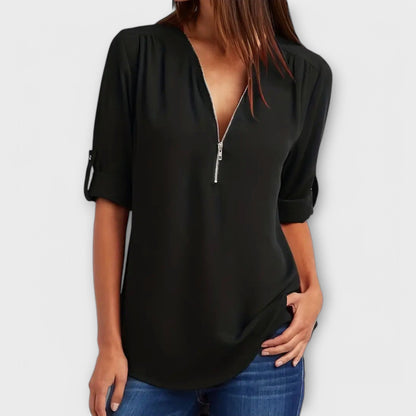 Blusa Elegante V-Cuello Relajada
