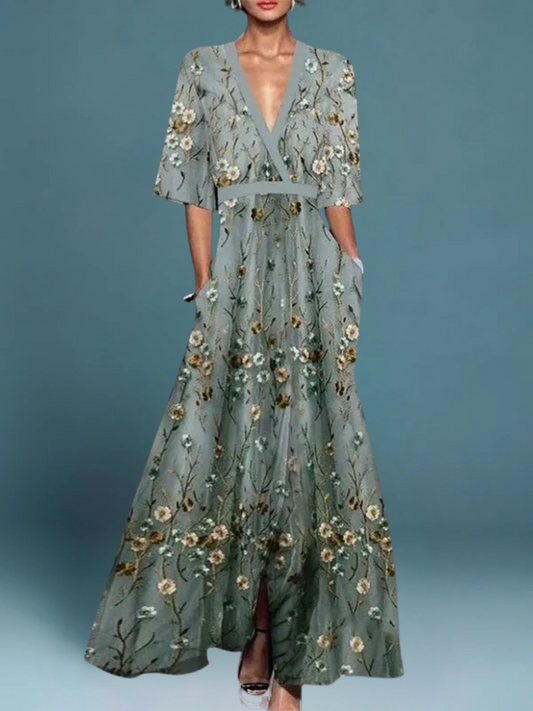 Vestido Largo Floral Elegante