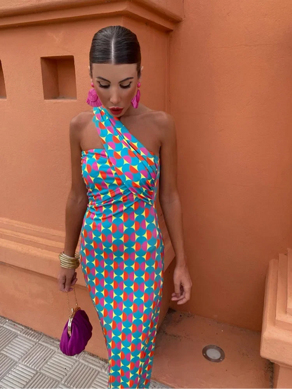 Vestido Fresco De Hombros Caídos