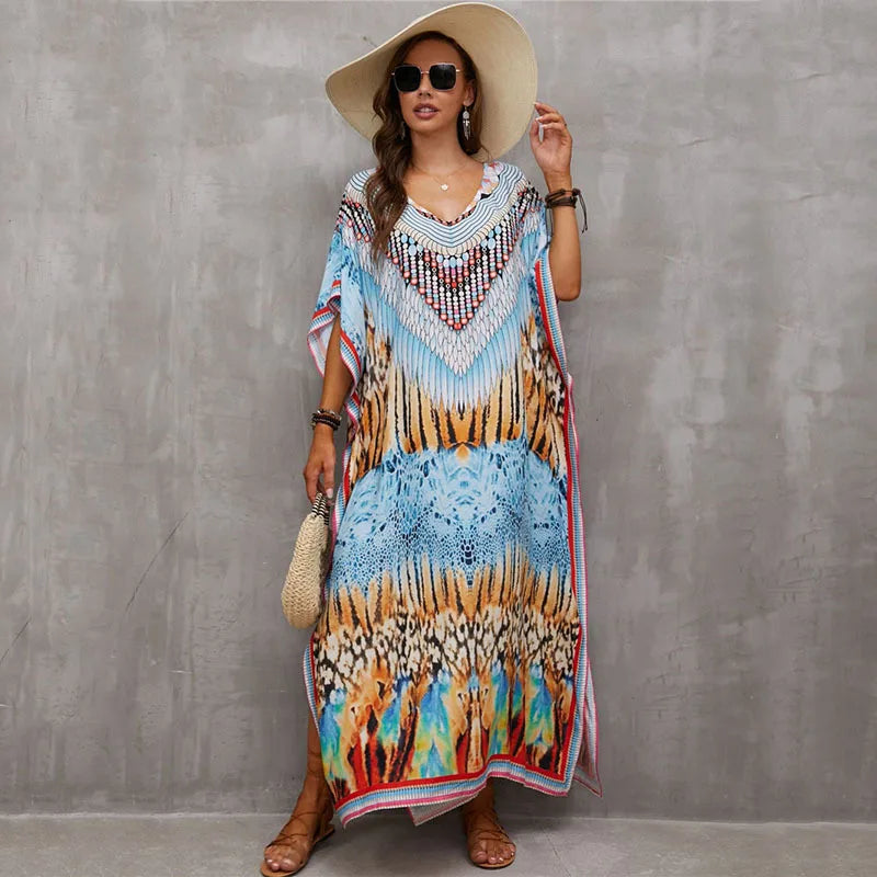 Vestido Maxi Estilo Tropical