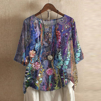 Blusa Floral Suave-Transpirable