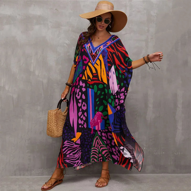 Vestido Maxi Estilo Tropical