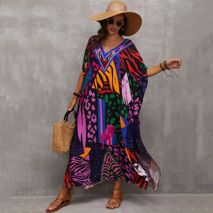 Vestido Maxi Estilo Tropical