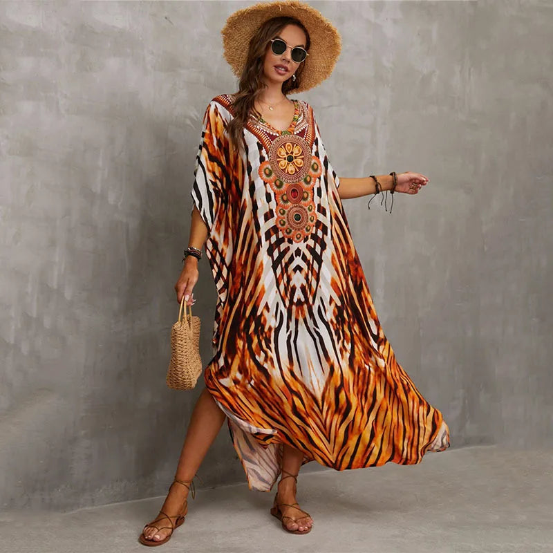 Vestido Maxi Estilo Tropical