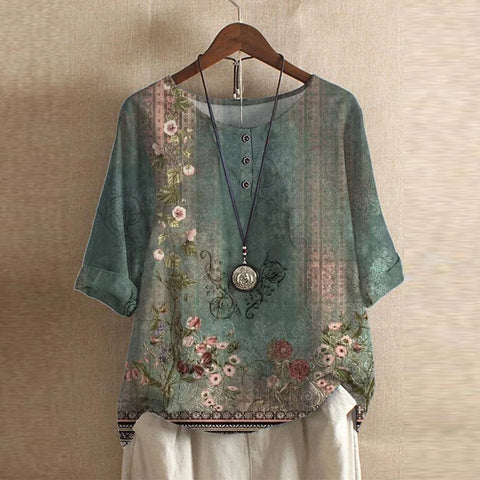 Blusa Floral Suave-Transpirable