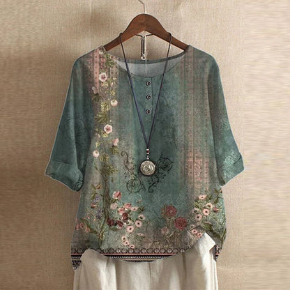 Blusa Floral Suave-Transpirable